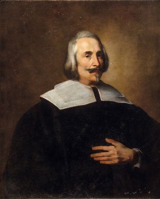 a painting of a man with a book in his hands