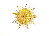 broche en forme d'étoile plaquée or, ornée de perles jaunes