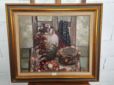 Pierre CAYOL (né en 1939) : "Nature morte aux piments".