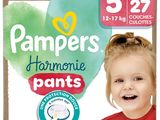 Culottes-couches Pampers pour bébé, taille 5 - 7 kg, lot de 52