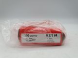 a plastic bag with a red object in it