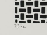 a black and white drawing of squares on a piece of paper