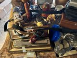 a table with a bunch of items on top of it