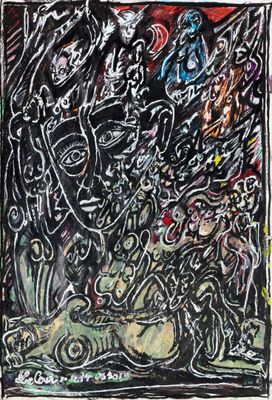 LE COUR Patrick - Graffiti - Technique mixte sur papier sign…