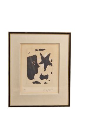 Georges BRAQUE (1882-1963) "Tête en profil et l'étoile" Auqu… - Photo 1