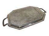 silver plated serving tray with handles and handles