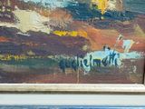 an image of a painting of a man riding a horse in a field