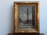 a picture of a painting on a table in a room