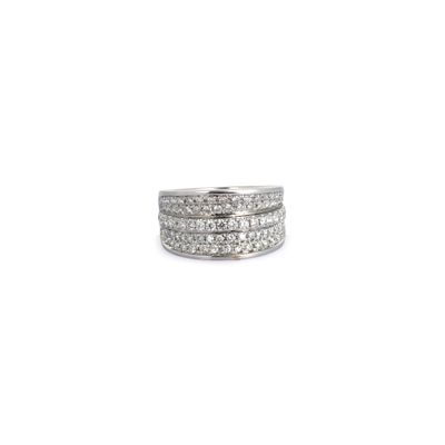 Travail contemporain Bague bandeau incurvée en or gris 750‰ …