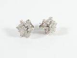 a pair of white gold and diamond earrings