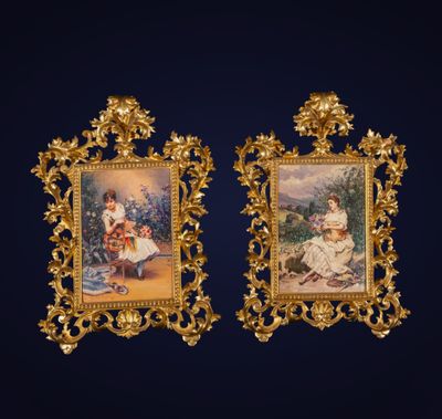 Portraits de dames dans des jardins français - Raimundo de M…