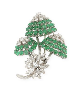 Travail des années 1960 Broche clip de revers "Bouquet de fl…