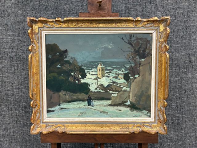 Paul SURTEL (1893-1985) « Orange sous la neige ». Huile sur isore...
