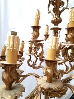 Important lustre en bronze ciselé et doré, à décor de feuill… (photo 2)