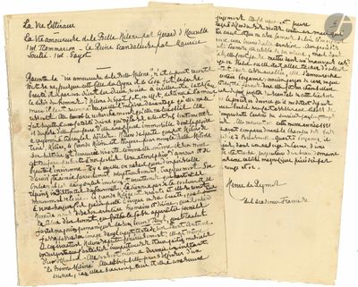 two old papers with writing on them sitting next to each other