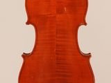 an old violin with a wooden back and a long neck