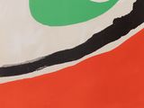 a picture of a painting with a green circle on it