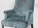 two chairs with blue and brown patterned upholstered upholstered upholstered upholstered upholstered upholstered upholstered