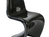 an image of a black plastic chair on a white background