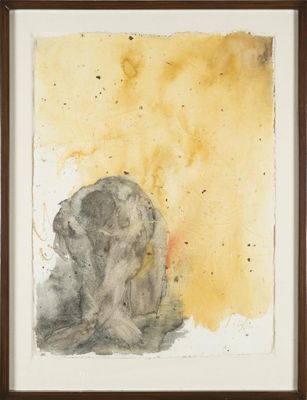 an image of a painting of a person sitting on the ground