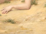 a painting of a naked woman laying on the ground