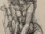 an image of a drawing of a man sitting on a chair