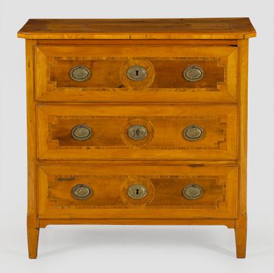 an antique chest of drawers with four drawers on each side