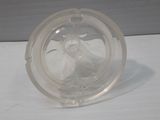 a plastic cup with a lid on a white surface