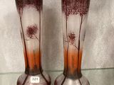 deux vases posés sur une étagère en verre