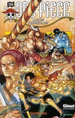 the cover of one piece, featuring two men fighting with swords