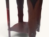 an image of a wooden side table with two legs