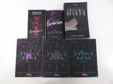 six paperbacks of the devil ' s sons series on a white surface