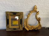 a picture of a picture frame and a picture frame on a shelf