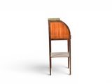 an image of a chair with a wooden seat on a white background