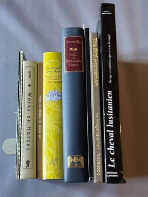 Plusieurs livres sont empilés les uns sur les autres sur un lit.