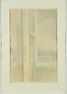 an image of a painting of a vase with a flower in it