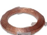 a close up of a coil of copper wire on a white background