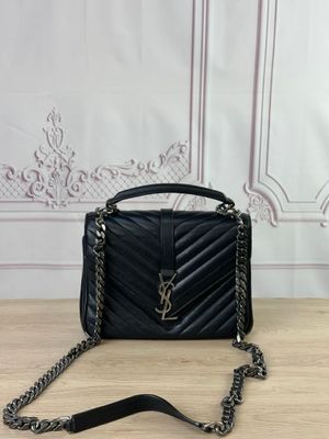 saint laurent black quilted leather cross body bag