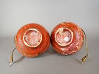 Belle Paire de pots à poser en papier mâché laqué polychrome… (photo 5)