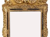 a gold frame with a mirror in it on a white background