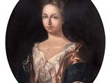 portrait of a woman in a white dress with a gold crown