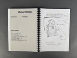 michael picton ' s sketch of a man in a suit and tie sitting at a desk