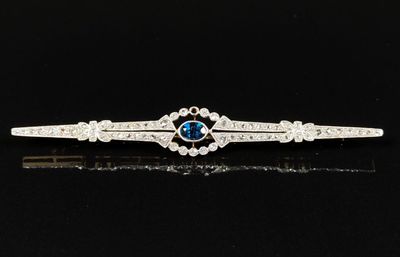 Broche barrette en or jaune et or gris 750/1000 (18K) à déco…