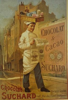 a painting of a man holding a newspaper on the street