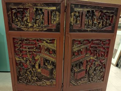 Paravent en moyen relief. H 91 cm