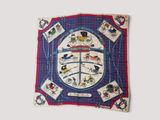 a picture of a scarf with a picture of a coat of arms on it