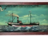 une photo d'un tableau représentant un navire en mer