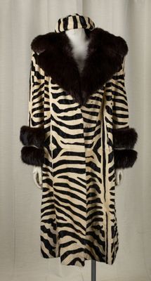 an image of a zebra print coat on a mannequin mannequin