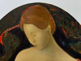 une peinture représentant une femme tenant un bébé dans ses bras