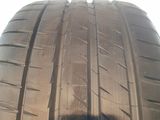 a close up of a tire on the ground